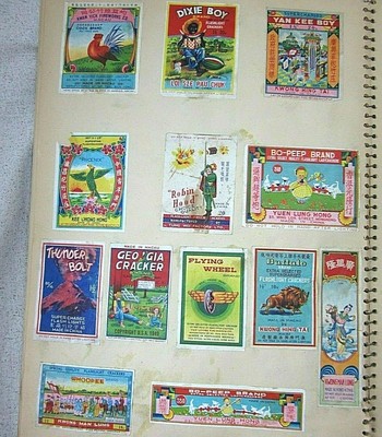 31 Firecracker Labels Anchor Jumbo Minuteman Buffalo Thunder Bolt on pages
