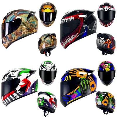Motorcycle Racing Helmet Full Motorcycle Helmet DOT Approved with Smoke Visor