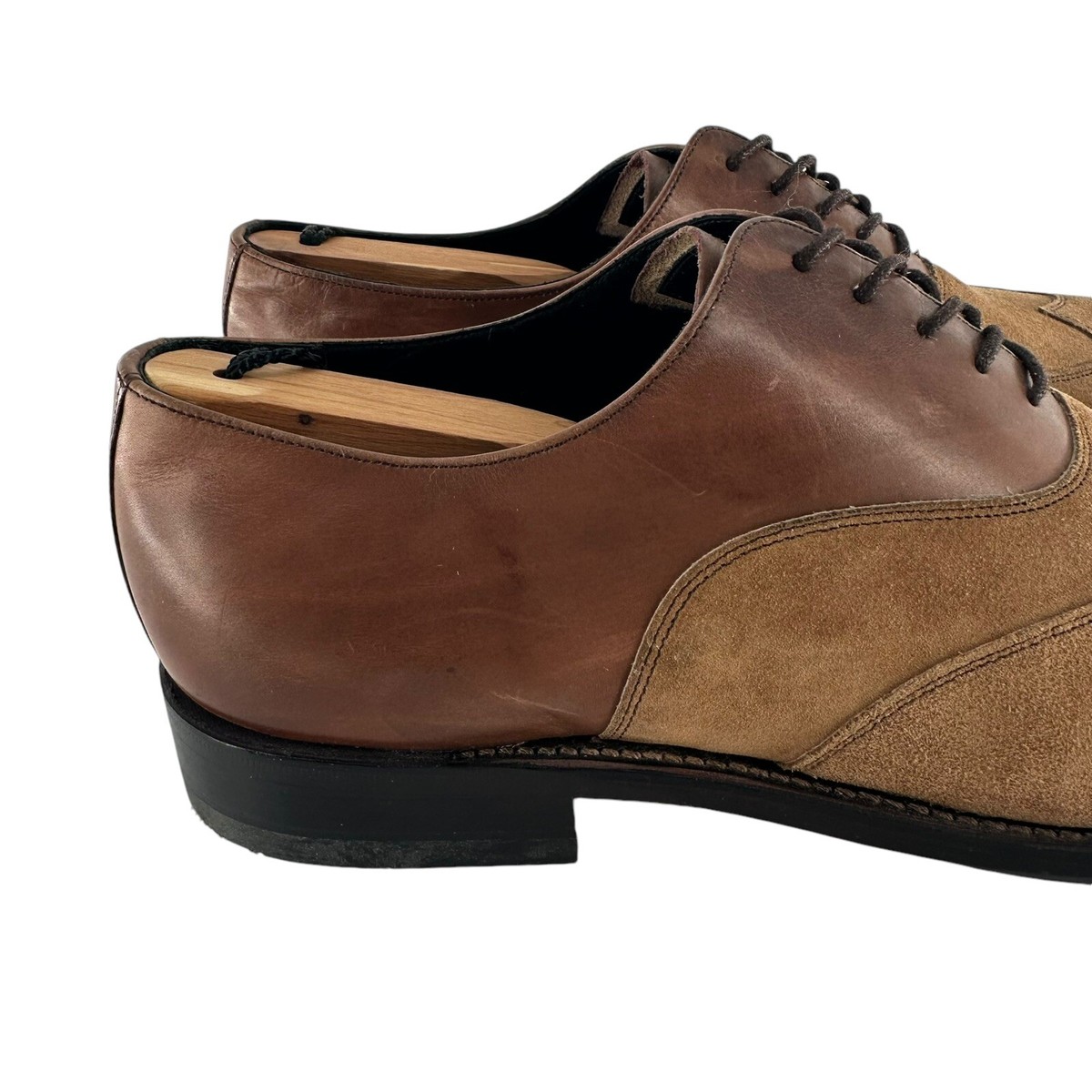 $520 Charles Tyrwhitt Exclusive England Made Brown Suede Oxford Brogue Shoe 12 Charles Tyrwhitt Oxford Brown Leather Blue Suede Wingtip  main image 2