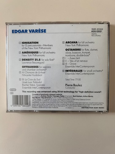 Varèse - Pierre Boulez – Arcana • Amériques • Ionisation Offrandes Density/ CD - Foto 2 di 3