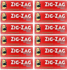 12x Zig Zag Rolling Papers Classic Red Cut Corners 12 Packs 7200 Lvs USA SHIPPED