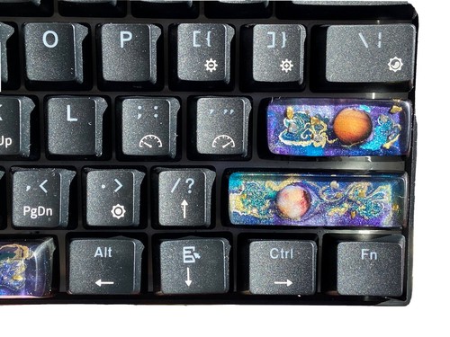 Starry Night Solar System Planets Galaxy Space Stars Keycaps Resin Mechanical Ke - Picture 10 of 12