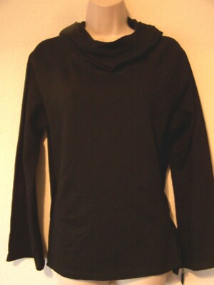 CALVIN KLEIN Black cowl neck hoodie, side velour panels Style