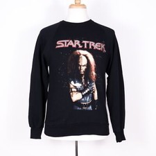 VTG 90s Star Trek Worf Klingon Printed Long Sleeve Cotton/Poly Sweatshirt - SZ L