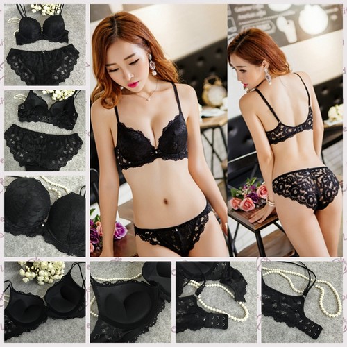 Charming Women Girl Push Up Bra Set Embroidery Bra Lace Panties Briefs Underwear - Picture 5 of 44