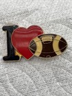 Large NFL FOOTBALL I LOVE FOOTBALL HEART LOGO LAPEL PIN BADGE — photo 3
