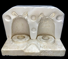 Doc Holliday 498 Stampo Slip Ceramica 2 Piccole Campanelle Matrimonio Floreali Pizzo 4"