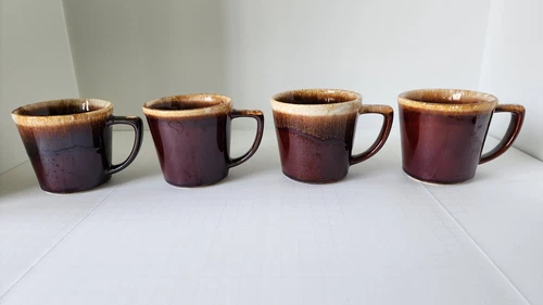 McCoy Brown Drip Mugs - Set of Four