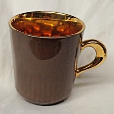 FIGGJO FLINT NORWAY BROWN EXTERIOR WITH GOLD INTERIOR EXPRESSO CUP 4 OZ