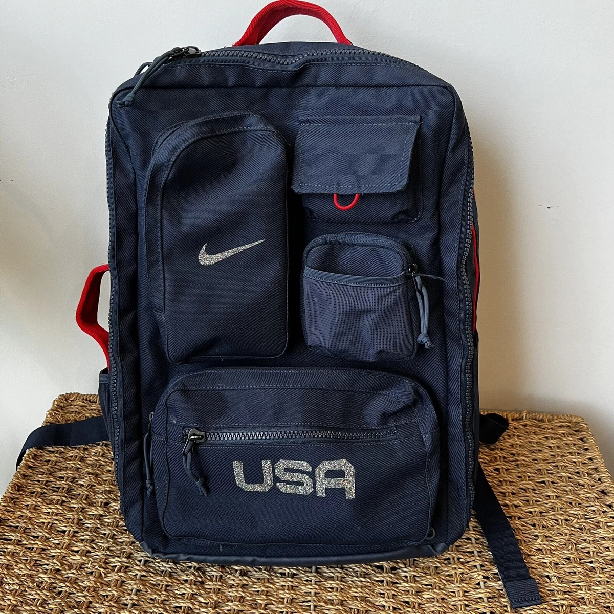 Nike Team USA Olympics Utility Elite Backpack Bag Blue Navy Red White  CQ7262-451