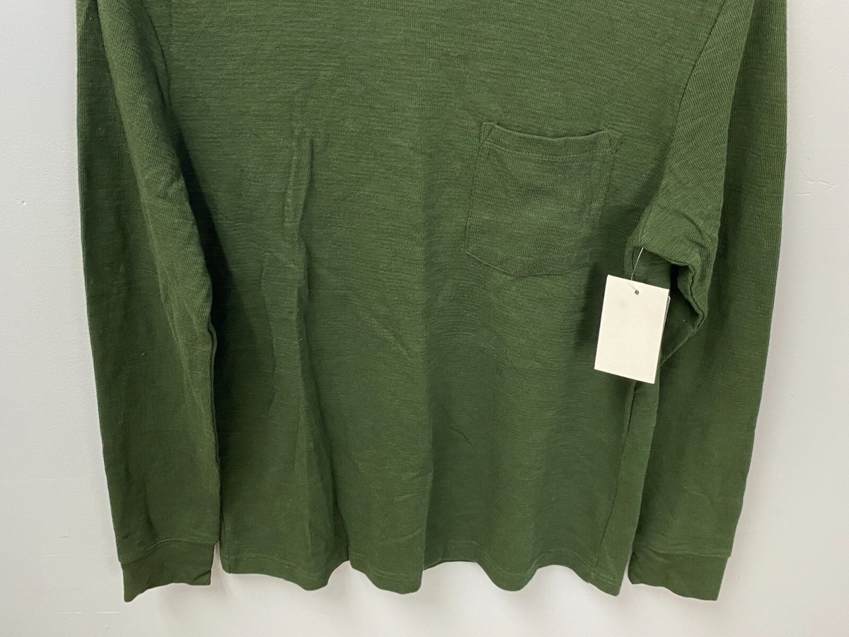 St. John's Bay Green Long Sleeve Textured T-Shirt Men's Size Small