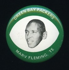 1969 Mrs. Drenk Potato Chips Green Bay Packers Pin Football Marv Fleming *d7