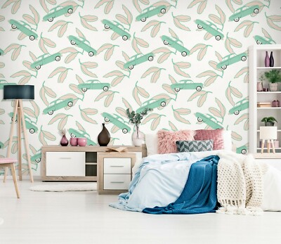 3D Green Car Leaves 16RAI64 Wallpaper Mural Self-adhesive Kasumi Loffler Honey