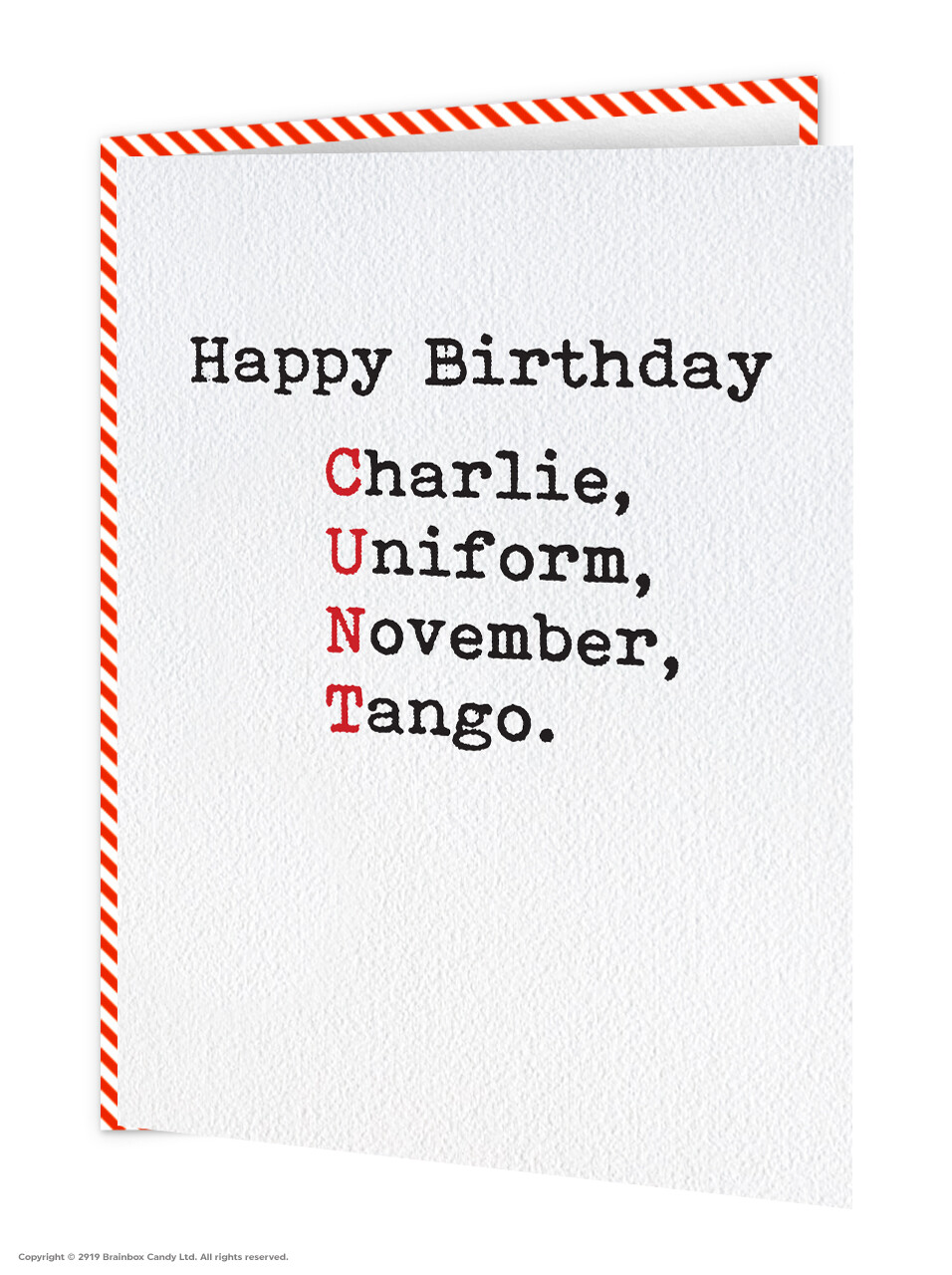 Funny RUDE Offensive Birthday Card Cheeky Comedy Humour Typewriter Font Text
