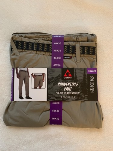 GERRY Men Convertible Pants Choose SZ & Color Relaxed Fit Belted Outdoor Hiking - Picture 22 of 35