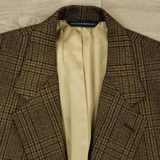 Brooks Brothers Vtg Lambswool Cashmere Soft Tweed Blazer Men's 43R Plaid 2 Btn