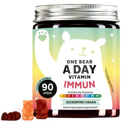 Multivitamin-Gummibärchen One Bear A Day 90 Stück Vegan Zuckerfrei Orange NEU