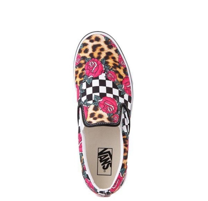 animal print vans rose checkered
