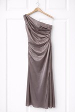 One Shoulder Satin Midaxi Dress – Dusky Pink / Rose Gold – Size M  ..