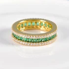 2Ct Princess Cut Lab Created Emerald Women Wedding Ring 14K Yellow Gold Plated