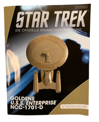 Gold USS Enterprise 1701-D Star Trek Eaglemoss Sammlermagazin selten neu