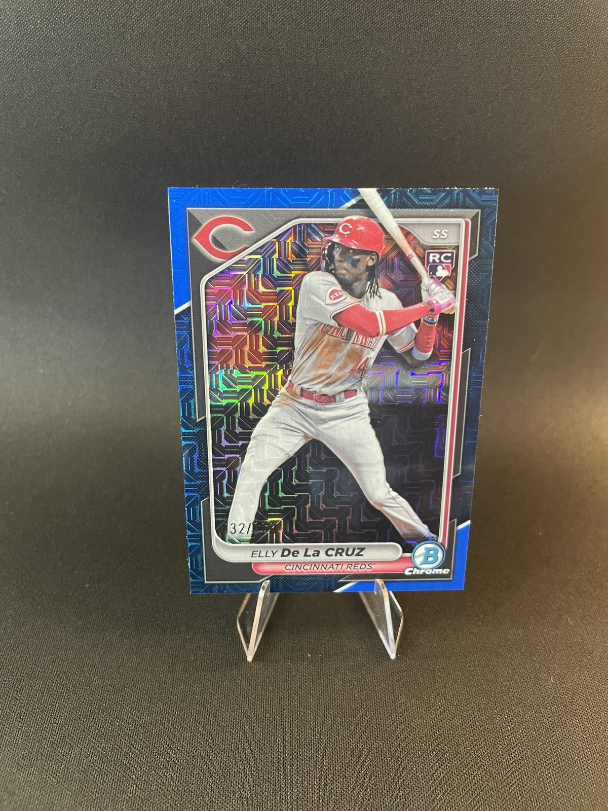 2024 Bowman Chrome #42 Elly De La Cruz Blue Mojo Refractors RC #’d /150