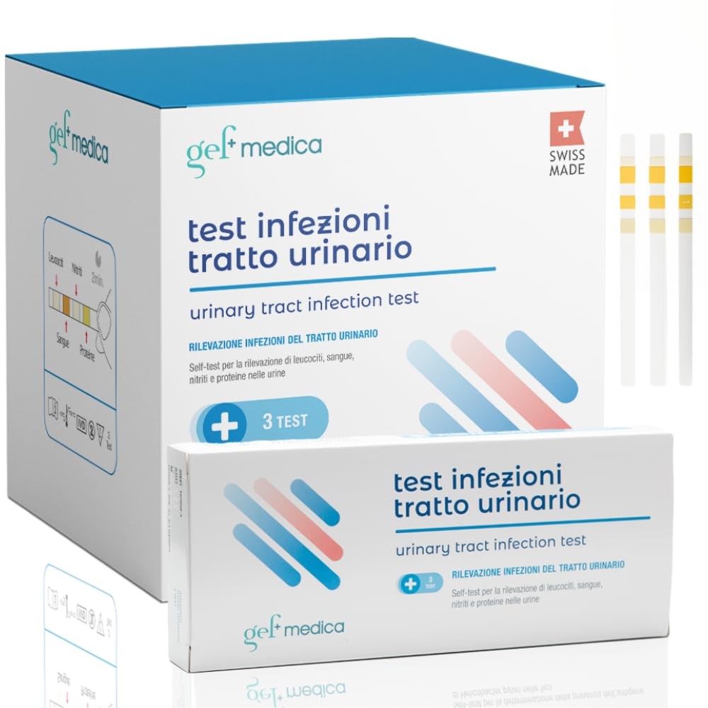 Gef+Medica | Test Cistite e Infezioni Vie Urinarie Rapido – 3 Stick | Swiss Made