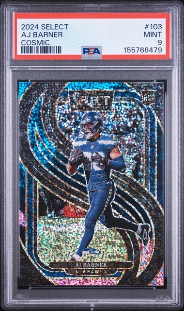 2024 Panini Select AJ Barner Cosmic PSA 9 Seattle Seahawks