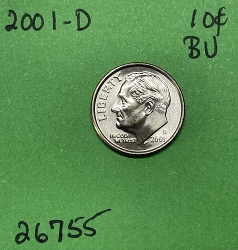 2001-D Roosevelt Dime 10c Gem BU Uncirculated US Coin