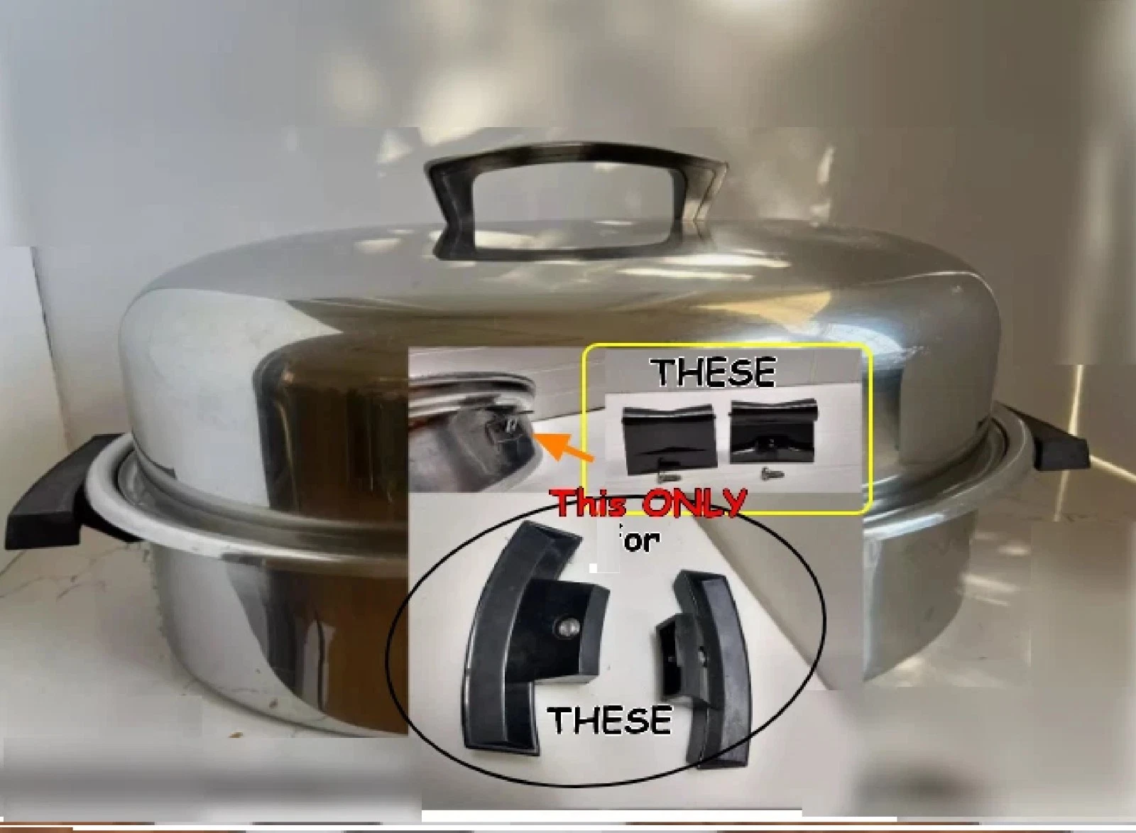 Saladmaster Lifetime Replacement Short Handle Set (2) for Oval Turkey Roaster
Opens in a new window