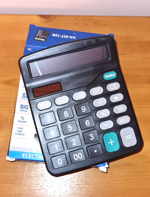 KK-837-12S Tischrechner 12-stellig großes Display Dual Power Büro Zuhause schwarz