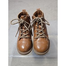 Carter's Boys Boots with Dinosaur designs Size 8 light Brown with Tan