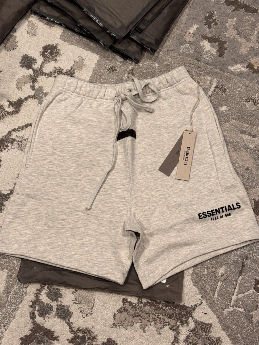 size L NEW Fear of God Essentials light oatmeal Shorts 100
