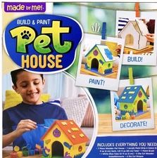 Made by Me Build & Paint Your Own Pet House  Kids Craft Project Kit Fun New!