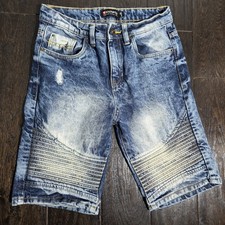 VINTAGE Southpole Boys Jean Shorts 10 Blue Denim Faded Relaxed Y2K