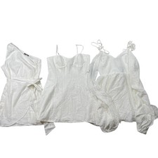 Lot of 3 Lulus Sheath Dress M/L White Romantic Elegant Cocktail Short NWT M4