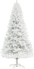 6Ft Tall Artificial Christmas Tree Unlit Auto Open White  Xmas Tree, 1000 Branc