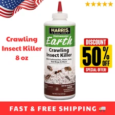 Harris Diatomaceous Earth Insect Killer Powder 8oz for Roaches Fleas Ants Bugs