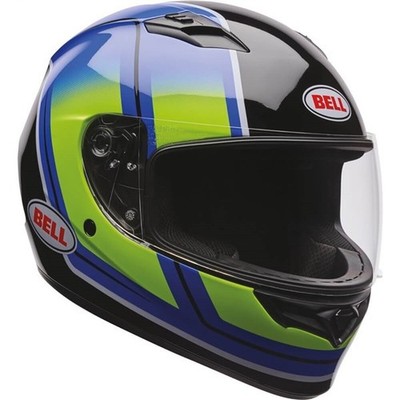 Bell Helmets Qualifier Grid Full Face Helmet | Black/Blue/Flo Yellow