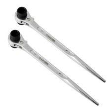 DAKCOS 2PCS 19×22mm OR 3/4×7/8" Podger Scaffold Spud Wrench Double Ended Silver