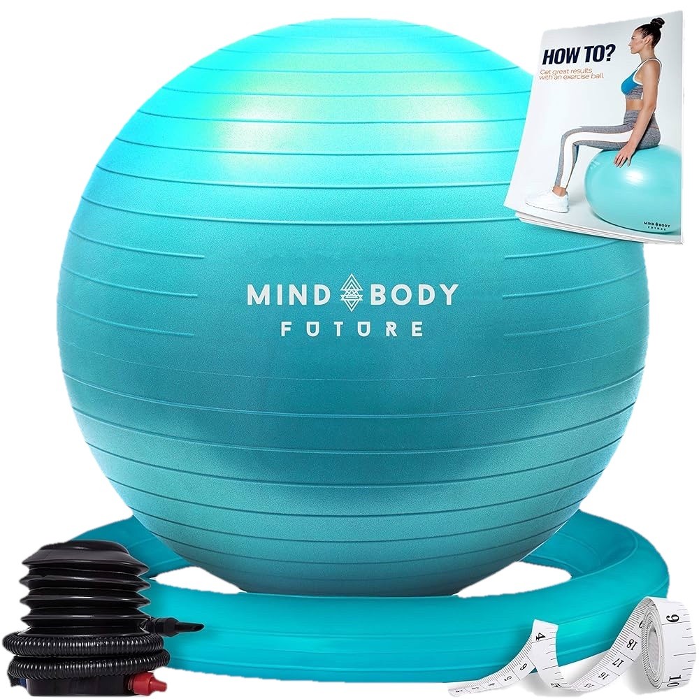 Gymnastikball Fitnessball Sitzball Yogaball mit Ring und Pumpe 75cm Türkis (OVP)