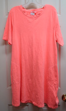 Fresh Produce XL Lorna Bright Orange 100 Cotton Short Sleeve Dress, Pockets NWT