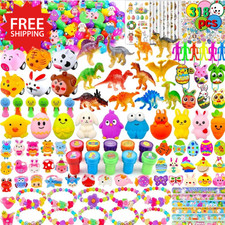 318 pcs Filled Easter Eggs 100 pack prefilled Easter Eggs Bulk wtih 218 Toys ins