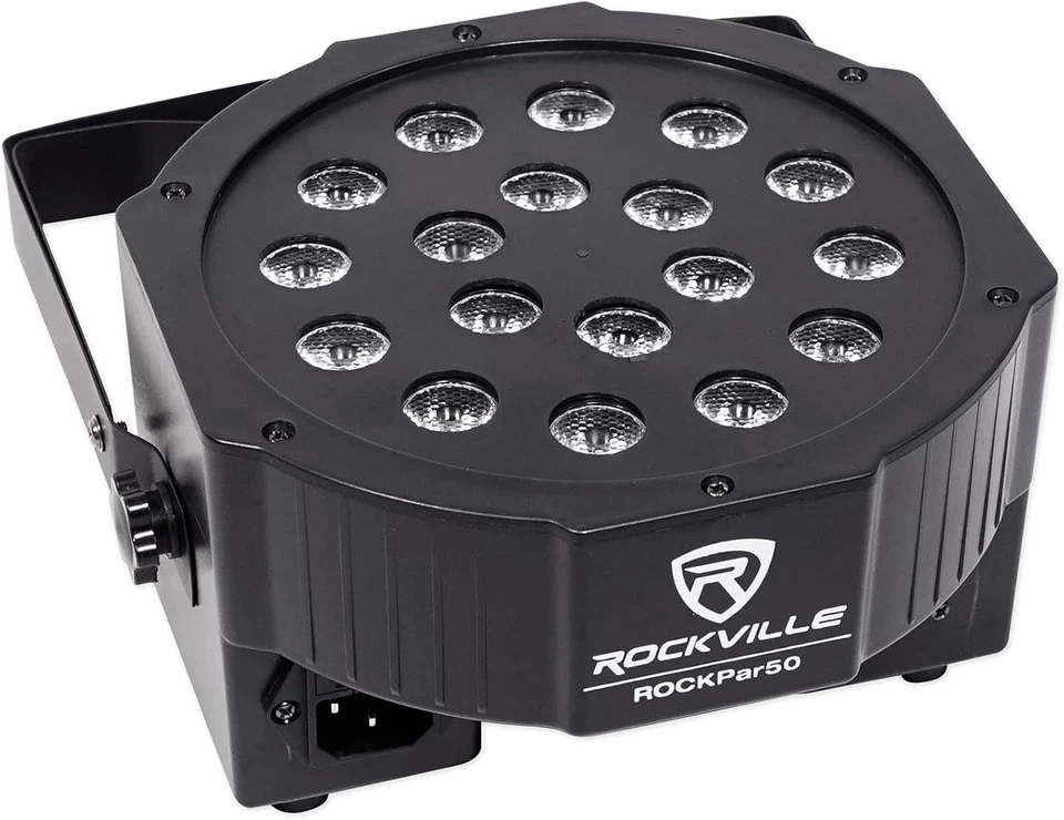 Rockville RockPAR50 18W LED RGB Par Can Wash Light with DMX, Black - Image 4 of 4