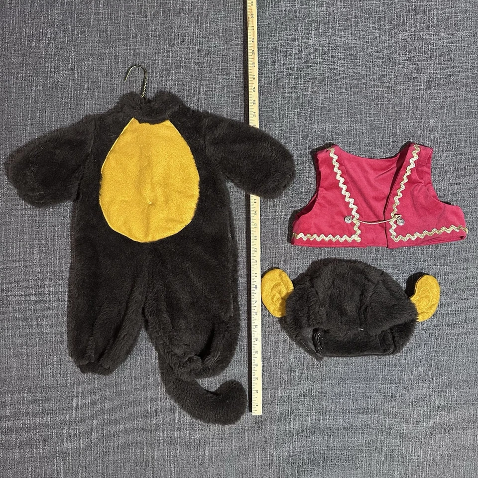 "Disfraz de mono hecho a mano con chaleco rojo y cola - niños 22"" de alto" Foto 4 de 4