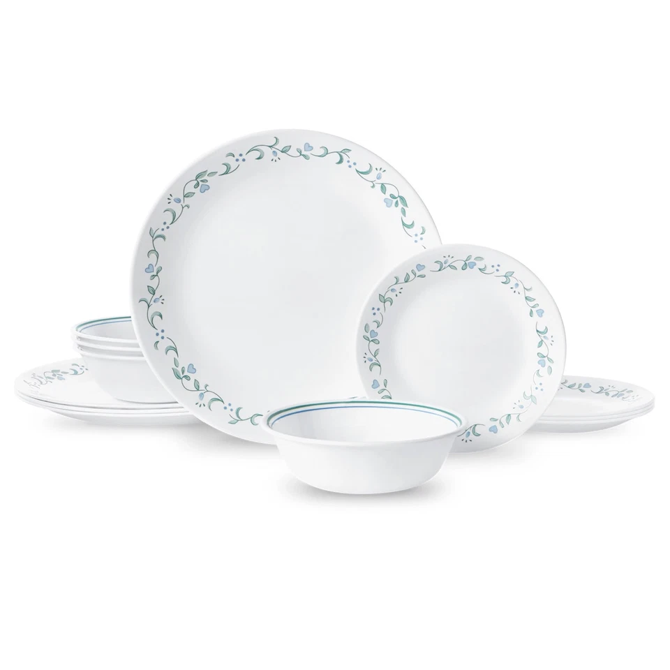 Corelle Country Cottage 12-Piece Glass Dinnerware Set (Service for 4)