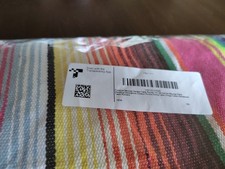 Mexican Serape Table Runner 14  X 84  Bright Colors With White Fringe NIP Cotton