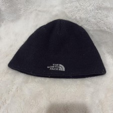 The North Face Hat Beanie Unisex One Size Black Knit Fleece Lined Winter