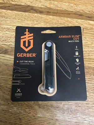 New Gerber Armbar Slim Cut - Multi-Tool - Onyx 3 Essential Tools Stainless 