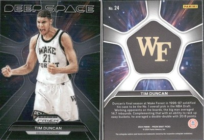   2024 Panini Prizm Draft Picks - Deep Space -Tim Duncan Spurs #24